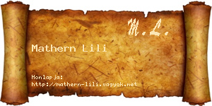 Mathern Lili névjegykártya